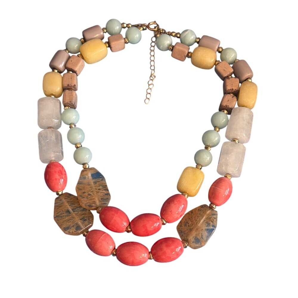 Loft Multi Color Chunky Bead Statement Necklace W… - image 4